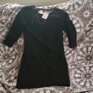 Backless black cocktail dress